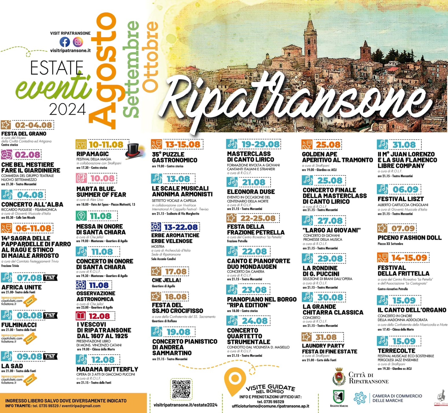 locandina degli eventi estivi 2024 a Ripatransone provincia di Ascoli Piceno