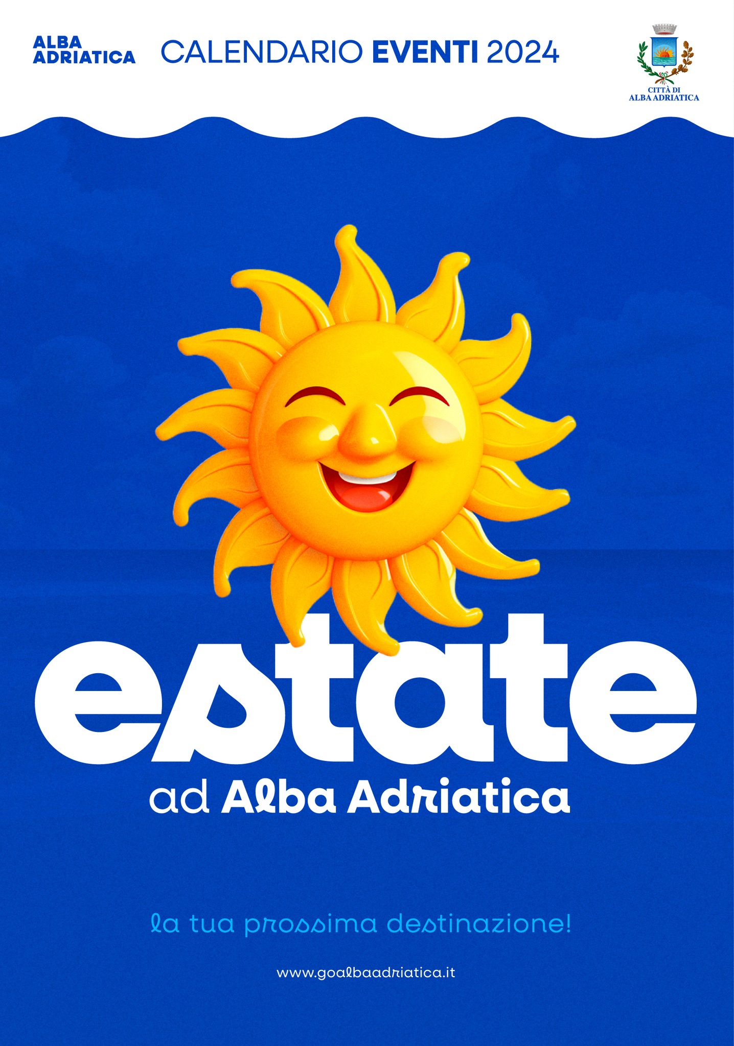 locandina degli eventi estivi ad Alba Adriatica, provincia di Teramo, estate 2024