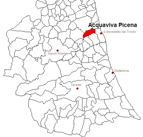 posizione del comune di Acquaviva Picena