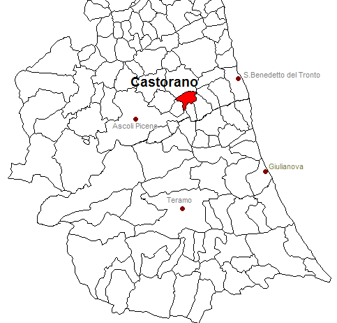 posizione del comune di Castorano