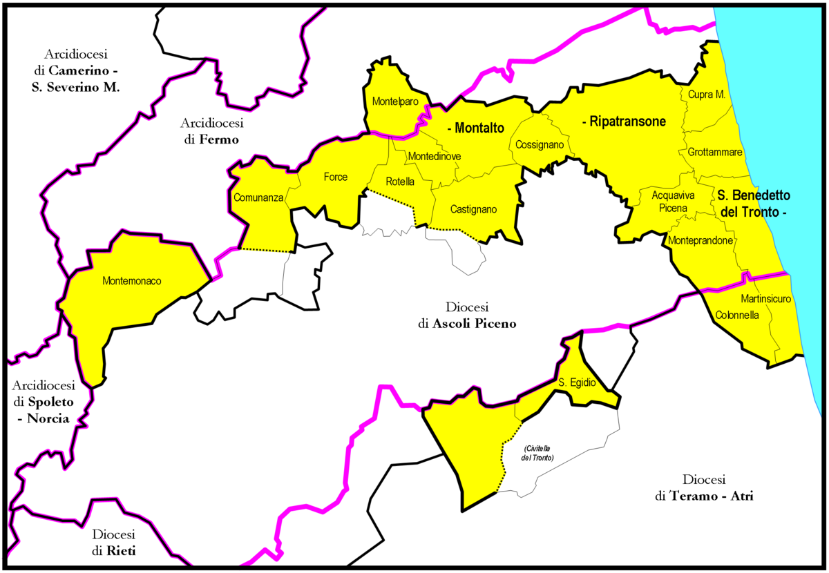 area geografica della Diocesi di San Benedetto del Tronto- Montalto- Ripatransone